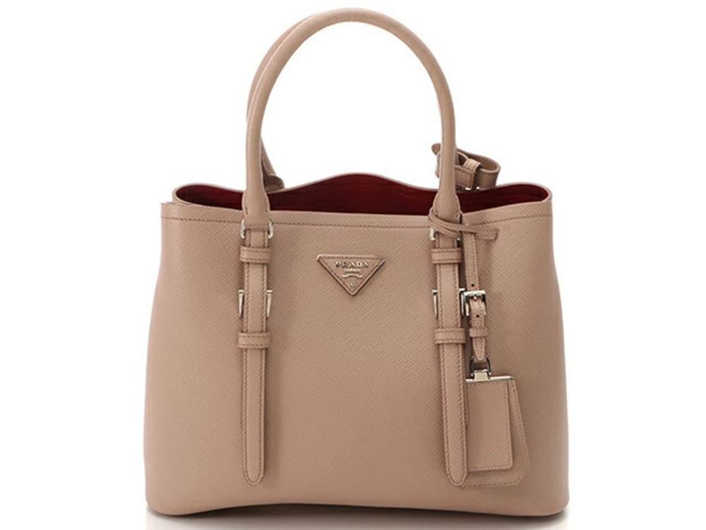 Prada shoulder bag pink Beige Cream Saffiano leather